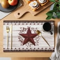 thumbnail image 2 of Placemats Set of 4, Texas Star Vintage Woven Placemat, Linen Place Mats for Kitchen/Dining Tables, Red Berry Retro Art White Wooden Washable Table Mats for Party, 2 of 8