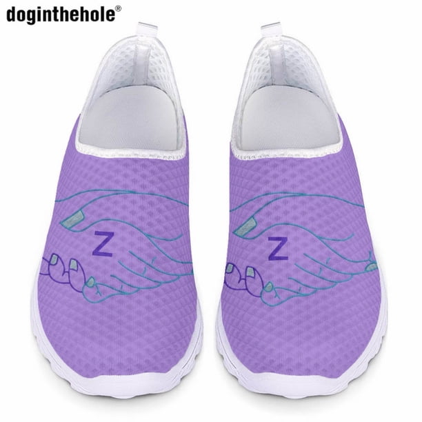 Zapatos casuales de verano para mujer de la hermandad Zeta Amicae de Doginthehole, zapatos de malla ligeros y transpirables sin cordones, zapatos deportivos para exteriores para mujer