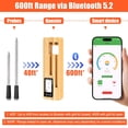 thumbnail image 3 of BYXAS Smart Bluetooth Wireless Meat Thermometer Digital- 600Ft Remote Range, LCD Screen, Ultra-Thin Probe, Waterproof, Multi Sensors Instant Read Thermometer for BBQ, Grill, Oven, Smoker, Kitchen, 3 of 10