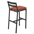 thumbnail image 6 of LeisureMod Patio Bar Stool in Powder-Coated Aluminum Frame with Removable Cushion Low Open-Back Design and Footrest Chelsea Collection Set of 2 in Orange, 6 of 10