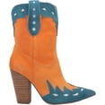 thumbnail image 4 of Dingo Women's Spicy Underlay Suede Leather Western Booties Snip Toe Orange 7 M  US, 4 of 7