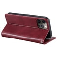 thumbnail image 2 of SaniMore for iPhone 15 Pro PU Leather Case, Wallet Design with Card Slots Cash Pocket [Wrist Strap] Flip kickstand Full Body Protection Magnetic Closure Business TPU Shell for iPhone 15 Pro, Winered, 2 of 11