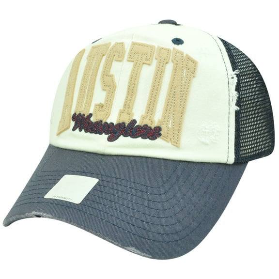 NCAA Austin Wranglers Mesh Garment Wash Distressed Snapback Curved Bill Hat Cap