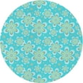 thumbnail image 1 of Ahgly Company Machine Washable Indoor Round Transitional Jellyfish Green Area Rugs, 8' Round, 1 of 7