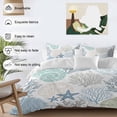 thumbnail image 3 of 3 Piece Coastal Duvet Cover Set Full Size, Microfiber Comforter/Quilt Cover with Corner Ties and 2 Pillowcases, Summer Beach Nautical Coral Starfish All Season Soft Bedding with Zipper Closure, 3 of 8