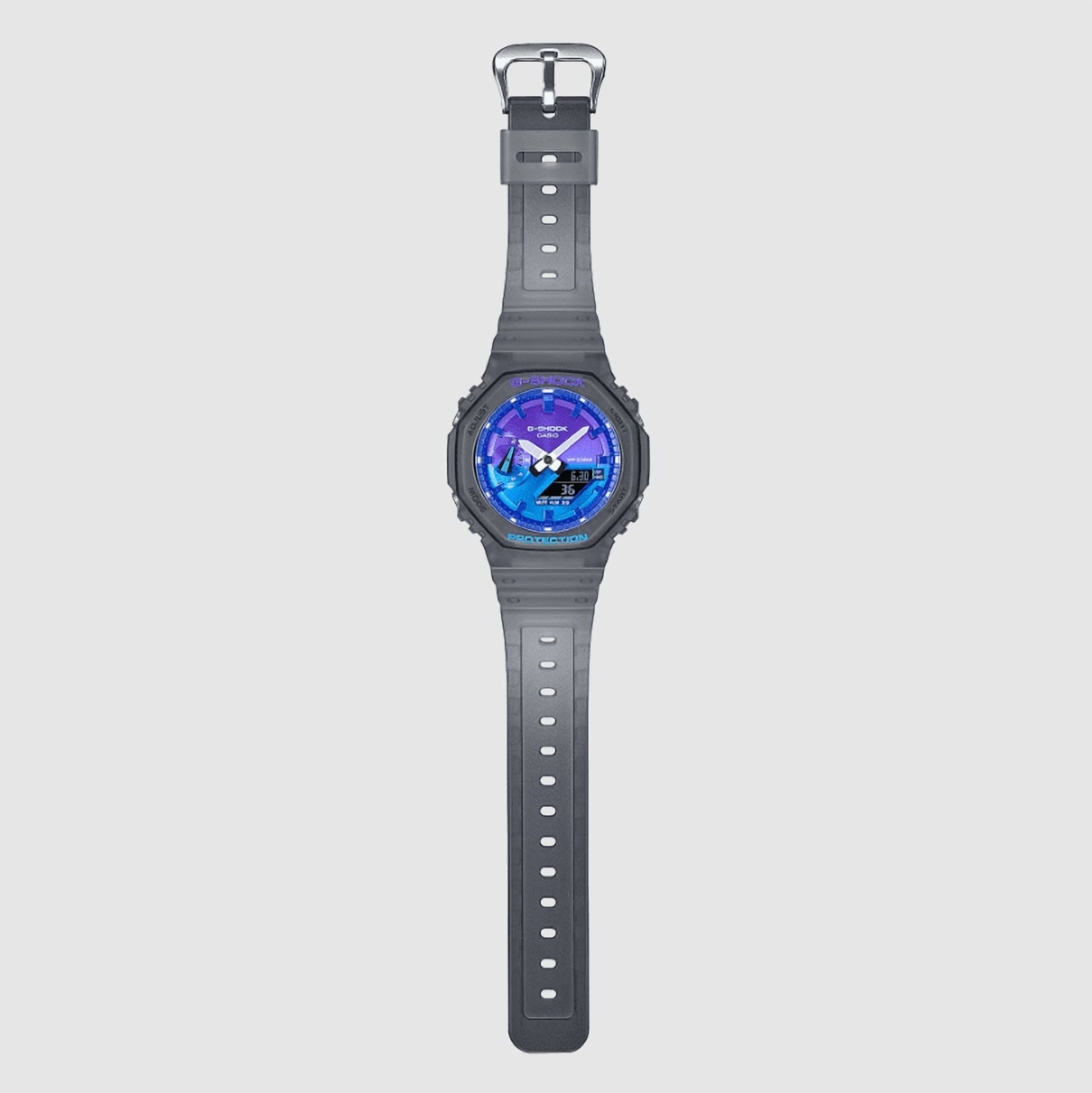 Casio G-Shock Analog Digital Resin Strap Blue Dial Quartz GA-2100FLS-8A2 200M Men's Watch