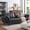 Black77inch, variant on 83" Faux Leather Sofa,Mid Century Modern Convertible Futon Sofa Bed with Adjustable Armrest and Backrest,2 Pillows for Living Room,Office,Brown