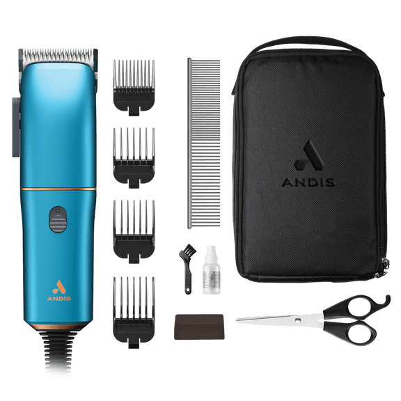 Andis Easy Clip Corded Pet Clipper, Adjustable Blade, Quiet Motor, Blue