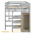 thumbnail image 6 of Bellemave Full Size Loft Bed with Storage Staircase Wooden Full Loft Bed Frame with Built-in Storage Wardrobe and Guardrails for Teens, No Box Spring Needed, Gray, 6 of 11