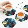 thumbnail image 4 of Leather Coasters with Heat-resistant for Drinks, Underwater Office Diver -标题2 Hexagon, 4 of 5