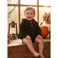 thumbnail image 6 of RUINIXCW Newborn Baby Boy Halloween Bat Costume Infant Animal Cosplay Outfit Fall Winter Clothes Eye Embroidery Black Long Sleeve Hooded Romper Wings, 6 of 10