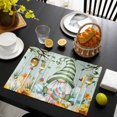 thumbnail image 3 of Easter Gnomes Placemats Set of 6, Spring Watercolor Eggs Flower Wood Grain Teal Placemats for Dining Table, Place Mats for Kitchen Tabletop, Waterproof Wipeable Dining Table Mats Set, 3 of 9