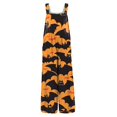 thumbnail image 6 of WTOBBY Women's Casual Jumpsuit in Sleeveless Cotton with Halloween Printed Design, Comfortable Fit for Everyday Use, Great for Festive and Casual Occasions,Orange2XL, 6 of 7