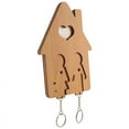 thumbnail image 3 of Wood Key Holder Wall-Mounted Key , Wooden Key Rack Key Holder for Wall with Key Hooks Couple, 3 of 4