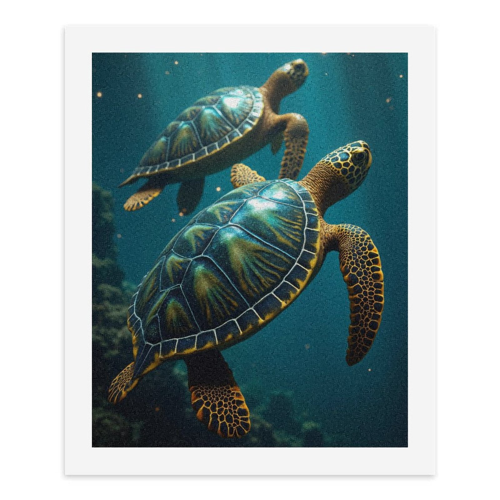 Paint by Numbers Kit for Adults, Tropical Sea Turtles Underwater Swim Paint by Numbers, Easy Paint by Numbers Kit for Adults Beginner, DIY Adult Paint by Number Kits on Canvas, Home Decor