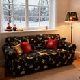 thumbnail image 4 of Cinvoph Christmas Couch Covers Washable, Warm Soft Reindeer Slipcovers for 2-3 Cushion Sofa, Non Slip Jacquard Sofa Cover Furniture Protector Decor for Winter Xmas Living Room, Black, 4 of 6