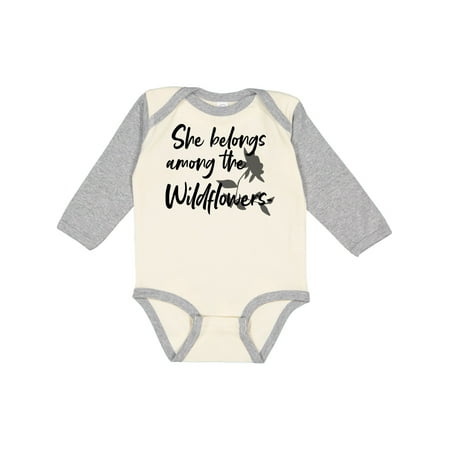 

Inktastic She Belongs Among the Wild Flowers Gift Baby Boy or Baby Girl Long Sleeve Bodysuit