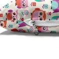 thumbnail image 4 of Owls Pet Bed, Owls Happy Hipster Modern Repeated Animals Pattern Illustration, Chew Resistant Pad for Dogs and Cats Cushion with Removable Cover, 24" x 39", Orange Fuchsia Seafoam, by Ambesonne, 4 of 4