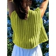 thumbnail image 2 of Women'S Sleeveless Cropped Knit Cardigan 2025 Casual Button Down Crochet Sweater Vest Tops with Pockets Avocado XL, 2 of 8