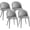 Grey, variant on HOMCOM Dining Chairs Set of 4, Velvet-touch Upholstery Side Chair, Black