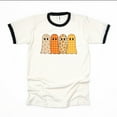 thumbnail image 3 of Four Ghosts Checkered Quilted Printed - Womens Ringer Tee, 3 of 5