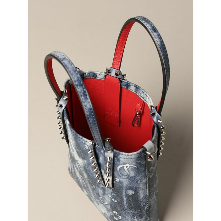 Christian Louboutin Mini Cabata Punk Leather Tote Blue