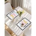 thumbnail image 5 of Happy Easter Placemats Set of 8, Cute Lovely Colorful Rabbits Black White Plaid Placemats for Dining Table, Place Mats for Kitchen Tabletop, Waterproof Wipeable Dining Table Mats Set, 5 of 9