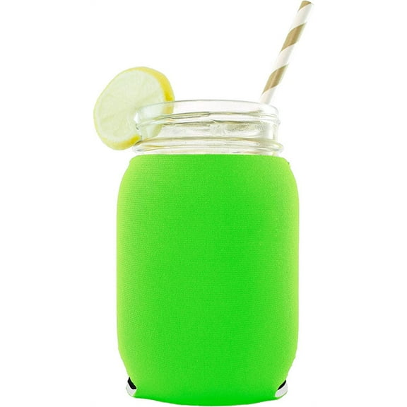 Blank Neoprene Mason Jar Coolie (Fits 16oz Jars) (Neon Green, 1)