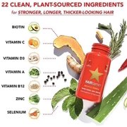 HAIRtamin Advanced Hair Growth Supplement & Gorgeous Travel Serum – 30 Capsules with 15 ml Scalp Serum