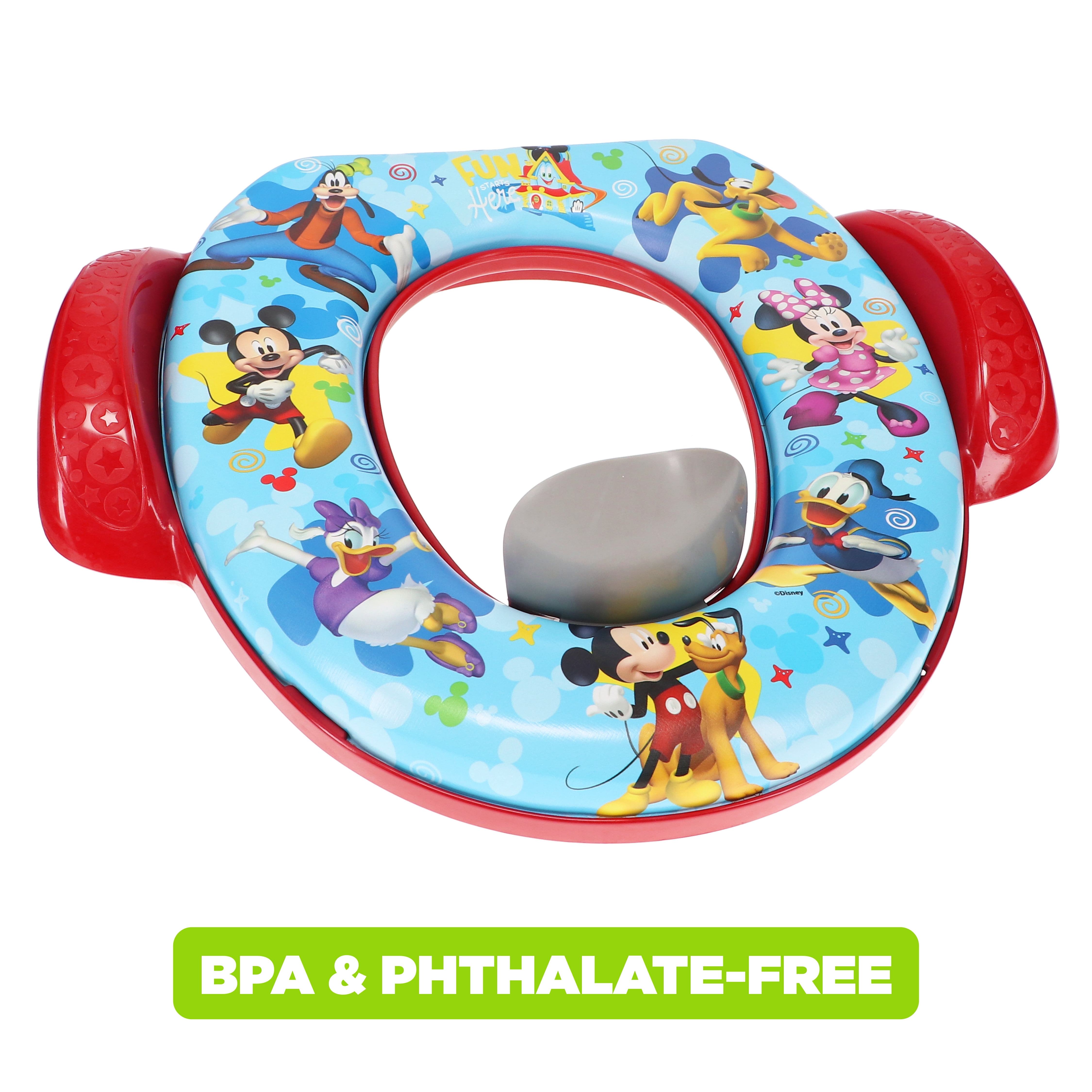Disney Mickey Mouse "Fun Times" Soft Potty Seat with Potty Hook, Gender Neutral