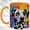 Orange, variant on Spotted Dog Coffee Mug, Geometric Pet Mug, Ceramic 11 oz