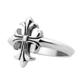 thumbnail image 3 of Vintage Beautifully Elegant Grey Fleur De Lis .925 Sterling Silver Cross Ring for Female Anniversary - 6, 3 of 6