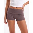 thumbnail image 3 of LMLYSoH Women's Striped Mini Shorts Summer Low Rise Fold Over Waist Micro Shorts, 3 of 8