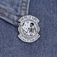 thumbnail image 2 of Brooch Pins Badge Skeleton Alfiler con solapa en blanco y negro, 2 of 3