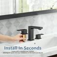 thumbnail image 3 of KINGTACK Matte Black Bathroom Faucet 3 Hole, 8 inch Widespread Bathroom Faucet with Pop Up Drain, 2 Handle Vanity Faucet with Water Supply Hoses, 3 of 11