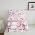 thumbnail image 5 of Erosebridal Girly Pink Bow Bedding Sets Queen with Comforter, Vintage Flower Duvet Insert, Princess Bowknot Decor, Super Cozy, 5 of 8