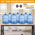 HABUTWAY Height Adjustable Workbench 60“ 2000 Lbs Capacity Oak Wood