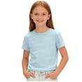 thumbnail image 3 of KyCheLot Cotton T-Shirts for Boys Girls Summer Scoop Neck Solid Color Short Sleeve Tops Kids Comfy Casual T-Shirts, 3 of 8