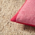 thumbnail image 4 of TOWN & COUNTRY TERRA Alara Solid Border Handcrafted Indoor Outdoor Decorative Pillow, 100% Recycled Materials, UV Fade Resistant, Water Repellent, Red/Ivory, 14"x20", 4 of 9