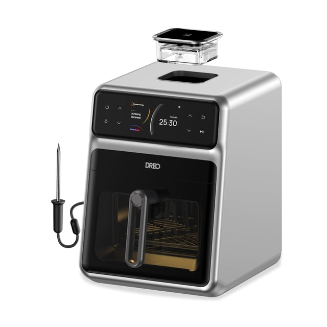 Dreo ChefMaker - Freidora combinada, cocina como un profesional con solo presionar un botón, cocina freidora de aire inteligente con sonda de cocina, atomizador de agua, 3 modos de cocción