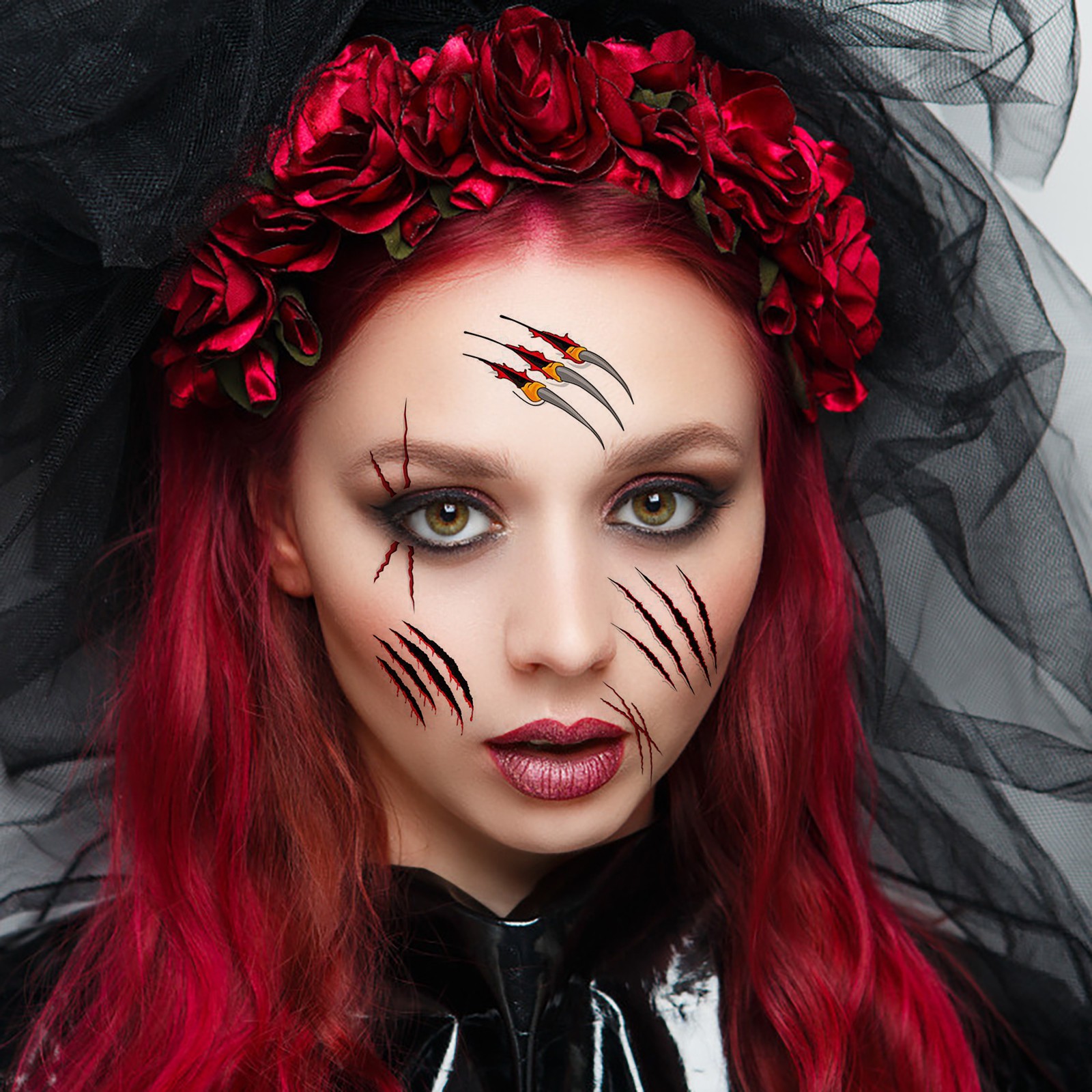 WOXINDA Halloween Bloody Scar Fake Temporary Tattoo Sticker Waterproof Body Face Art Cos