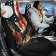 thumbnail image 2 of Uorisanigo Car Seat Cover, Soft Car Seat Covers, Universal Fit for Most Vehicles, Vintage USA Flag Eagle Car Accessories, Summer Cool & Winter Warm, Easy Installation, 2 Pieces, 2 of 7