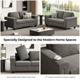 thumbnail image 3 of COPIAE 64.2” Small Couches for Living Room, High Resilience Loveseat Sofa, Velvet Fabric 2 Seat Sofa Couch with Wooden Frame& Upholstered Cushion, Modern Deep Seat Sofa for Bedroom Office, 3 of 7