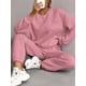 thumbnail image 3 of Conjunto Deportivo de Dos Piezas para Mujer: Sudadera y Pantalón Deportivo de Cuello Redondo Liso y Holgado, Conjunto de Jersey para Estar en Casa. Rosa XL, 3 of 5