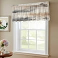 thumbnail image 6 of 2 Pack Gray Brown Oil Painting Valance for Window Abstract Art Watercolor Kitchen Valance Rod Pocket Short Curtain Topper Decorative Window Treatment for Living Room Bedroom 60"x18", 6 of 8