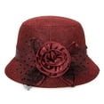 thumbnail image 3 of Women‘s Polka Dot Mesh Flower Bowler Bucket Hat Outdoor Sun Visor Basin Cap, 3 of 10