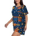 thumbnail image 2 of Lsque Funny Steam Train Women's Short-Sleeved Pajama Set - 2 Piece Soft and Lightweight Sleepwear Set-Small, 2 of 9