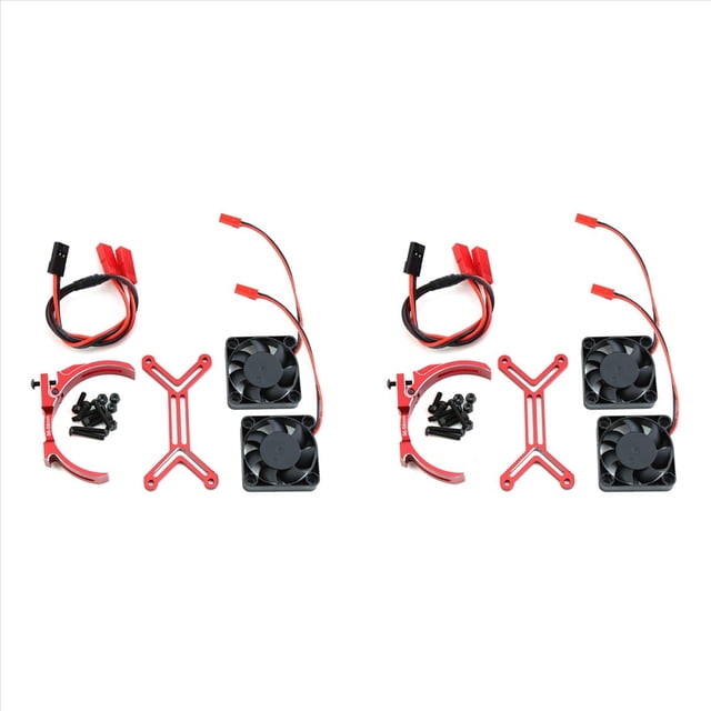 2X 5687 56113 Disipador de del Motor Ventilador de Enfriamiento Dual Disipador de 56-58Mm para 1/5 XMAXX XRT Arrma Kraton Piezas de Actualización, Rojo