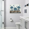 thumbnail image 2 of Farmhouse Bathroom Decor Wall Art Blue Hydrangea Bathroom Pictures for Wall Rustic Country Bathroom Canvas Prints Bathroom Sign Artwork Modern Home Decor for Bathroom Framed Ready to Hang 12"x16", 2 of 6