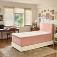 thumbnail image 4 of Toject Twin Size Memory Foam Mattress, Soft Bed with Matching Headboard, Medium Firm Mattress in a Box, No Assembly Required and Bed Frame Needed, Support for Modern Bedrooms, Apartment, Pink, 4 of 14